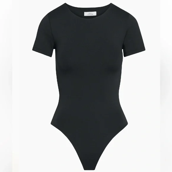 Aritzia Babaton Contour Short Sleeve Black Bodysuit - Picture 4 of 7